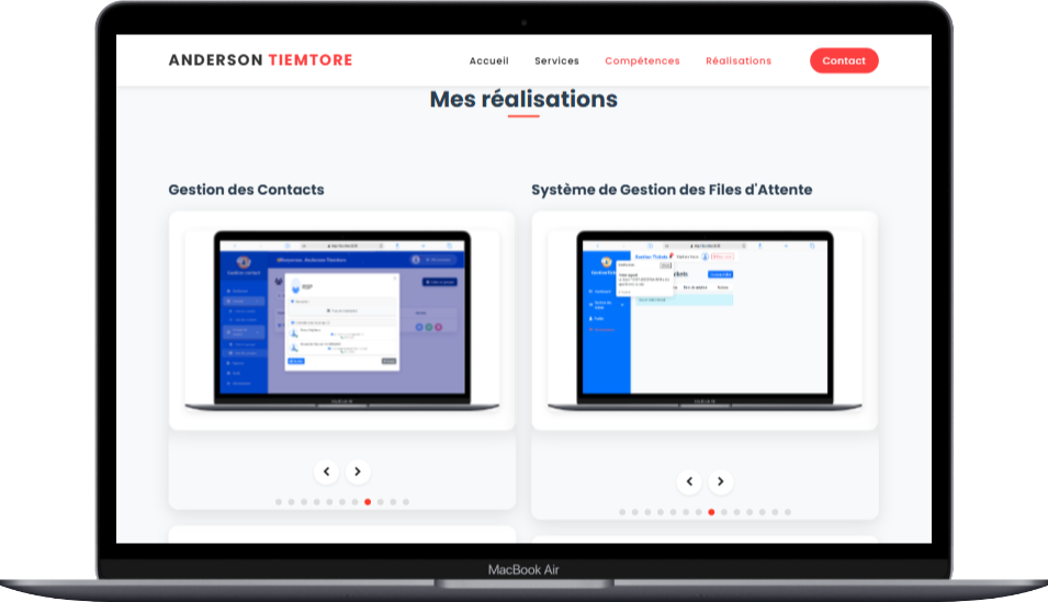 Section compétences du portfolio